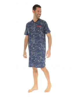 CHEMISE DE NUIT BLEU WHALE 