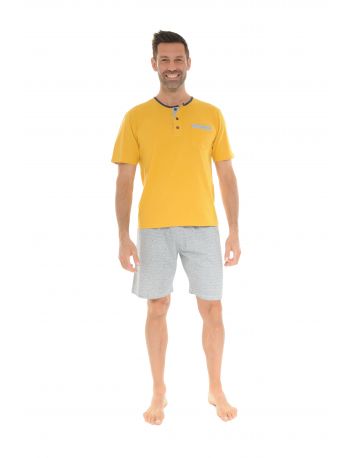 PYJAMA COURT JAUNE WOODY 