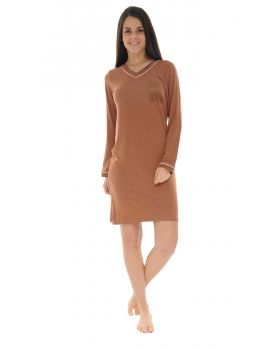 CHEMISE DE NUIT MARRON JAYNE 