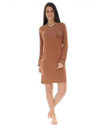 CHEMISE DE NUIT MARRON JAYNE 