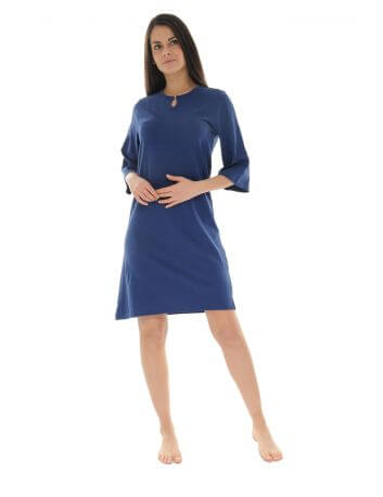 ROBE D'ETE LONGUE BLEU VIDIANE 