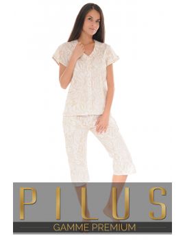 PYJAMA BOUTONNE BEIGE YLEANA 