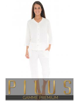 PYJAMA BOUTONNE BLANC YACINTHE 