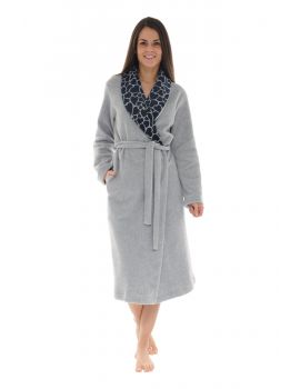 ROBE DE CHAMBRE GRIS COEURS 