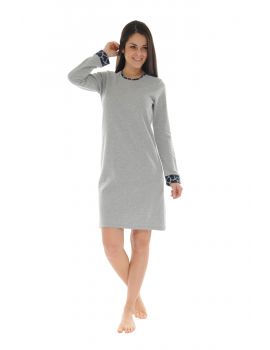 CHEMISE DE NUIT GRIS COEURS 