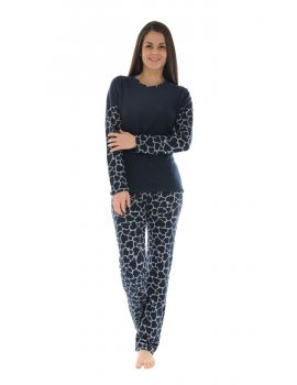 PYJAMA LONG BLEU COEURS 619061200