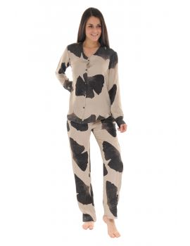 PYJAMA BOUTONNE MARRON AGLAEE 