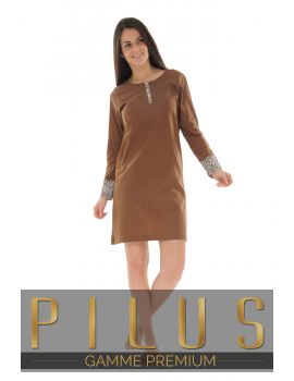 CHEMISE DE NUIT MARRON AGATHE 