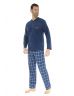 PYJAMA LONG COL V BLEU DORIAN 219111200