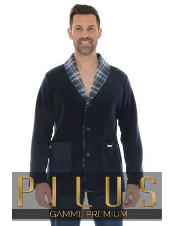 VESTE COL CHALE BLEU BRIEUC 129301200