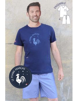 ENSEMBLE PYJAMA COURT + SHORT BLEU BULLY