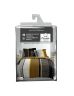 Housse de couette - 260 x 240 cm + taies - Percale 78 fils - Motifs graphiques noir, moutarde et gris