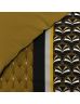 Housse de couette - 260 x 240 cm + taies - Percale 78 fils - Motifs graphiques noir, moutarde et gris