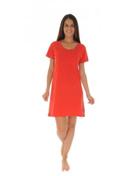 CHEMISE DE NUIT ROUGE GEMMA 