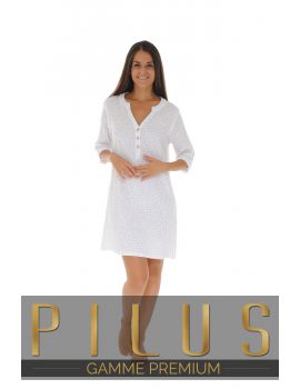 CHEMISE DE NUIT BOUTON BLANC ELEONORE 