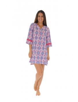 ROBE D'ETE COURTE ROSE GEDELISE 