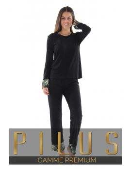 PYJAMA FEMME NOIR INDRA