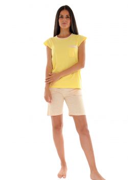 PYJAMA COURT JAUNE NAELLE