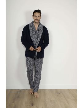 VESTE COL CHALE BLEU TEOPHILE