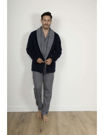 VESTE COL CHALE BLEU TEOPHILE