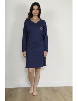 CHEMISE DE NUIT BLEU PERINE