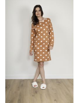 CHEMISE DE NUIT MARRON PASCALE