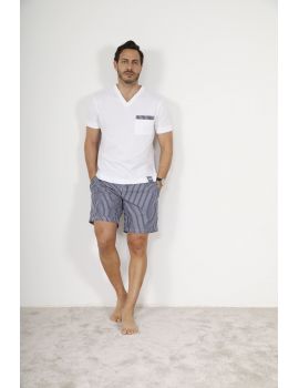 PYJAMA COURT BLANC VALERIO