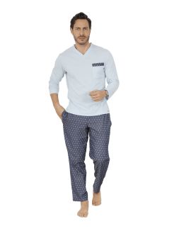PYJAMA LONG HOMME BLEU VITTO