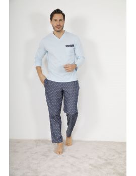 PYJAMA LONG HOMME BLEU VITTO
