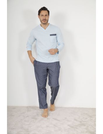 PYJAMA LONG HOMME BLEU VITTO