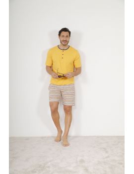 PYJAMA COURT JAUNE YVON