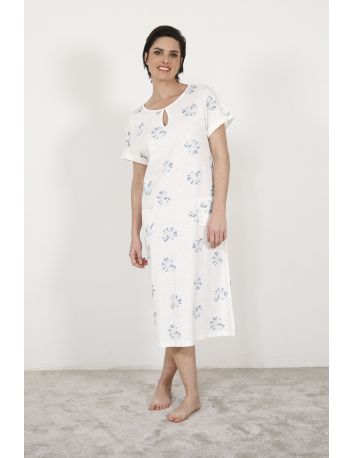 ROBE D'ETE LONGUE BLEU ZABOU