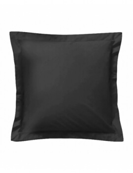 Taie d'oreiller carrée - Noir - 65 x 65 cm - 57 fils - 100% coton - Made in France