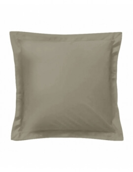 Taie d'oreiller carrée - Taupe - 65 x 65 cm - 57 fils - 100% coton - Made in France
