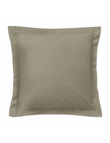 Taie d'oreiller carrée - Taupe - 65 x 65 cm - 57 fils - 100% coton - Made in France