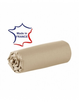 Drap housse - Champagne - 80 x 200 cm - 100% coton - 57 fils - Made in France in France
