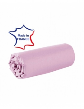 Drap housse - Rose - 140 x 190 cm - 100% coton - 57 fils - Made in France