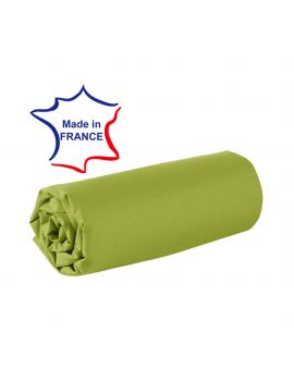 Drap housse - Vert - 80 x 200 cm - 100% coton - 57 fils - Made in France