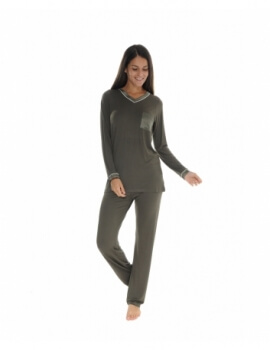 PYJAMA LONG VERT KAKI JAYNE