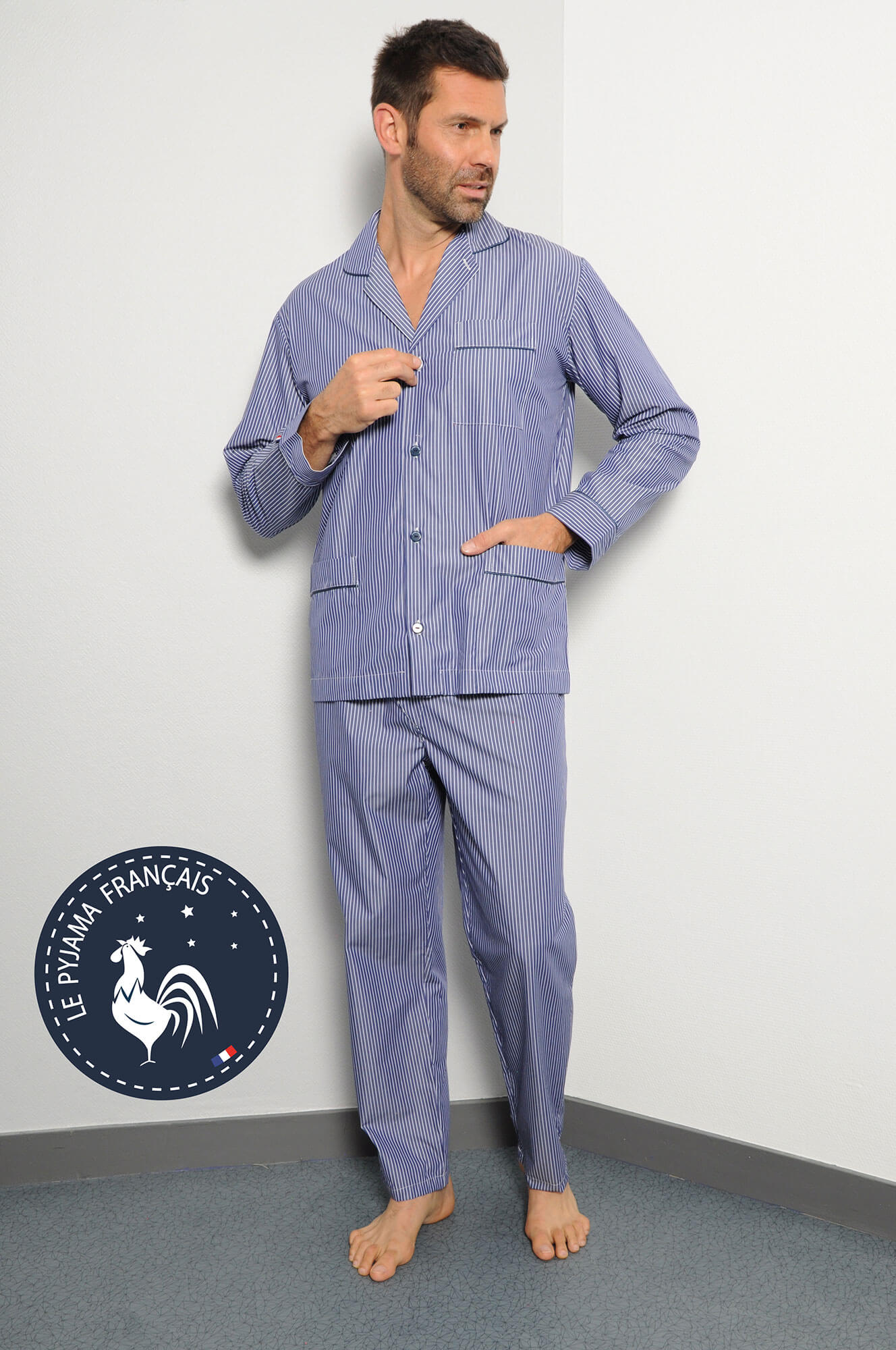 PRMDDP Ensemble De Pyjama à Manches Longues Pour Homme, Haut En Coton Riche, Pyjama Haut Pantalon, Ensemble De Vêtements De Nuit/salon, Cadeau ( Couleur : D, Taille : XL