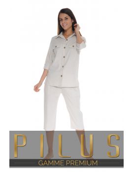 PYJAMA BOUTONNE BEIGE OLYMPIE