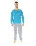 PYJAMA LONG BLEU SHAWN 217151671