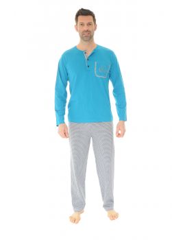 PYJAMA LONG BLEU SHAWN