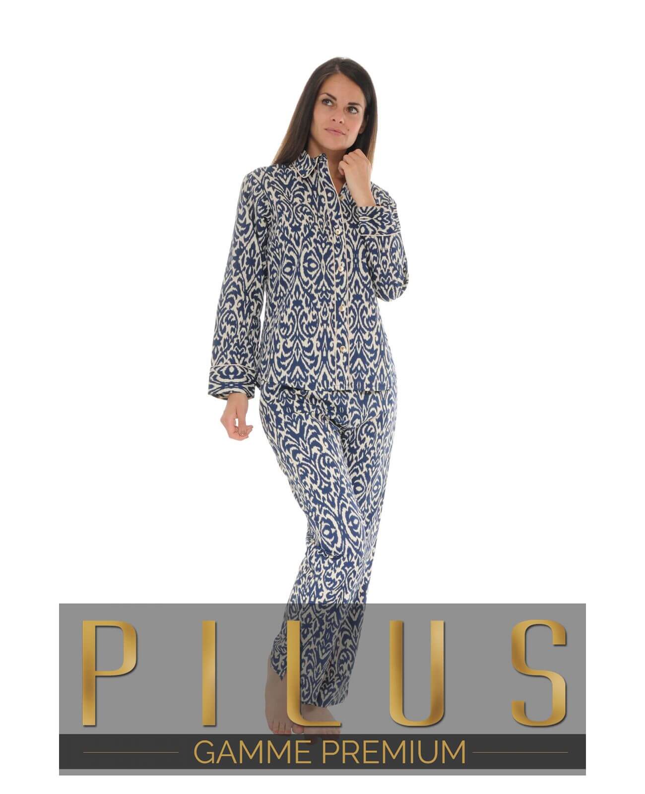 pantalon de pyjama femme droit et fluide a motifs imprime bas de