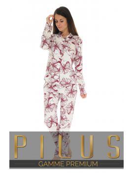 PYJAMA BOUTONNE BORDEAUX TANYA